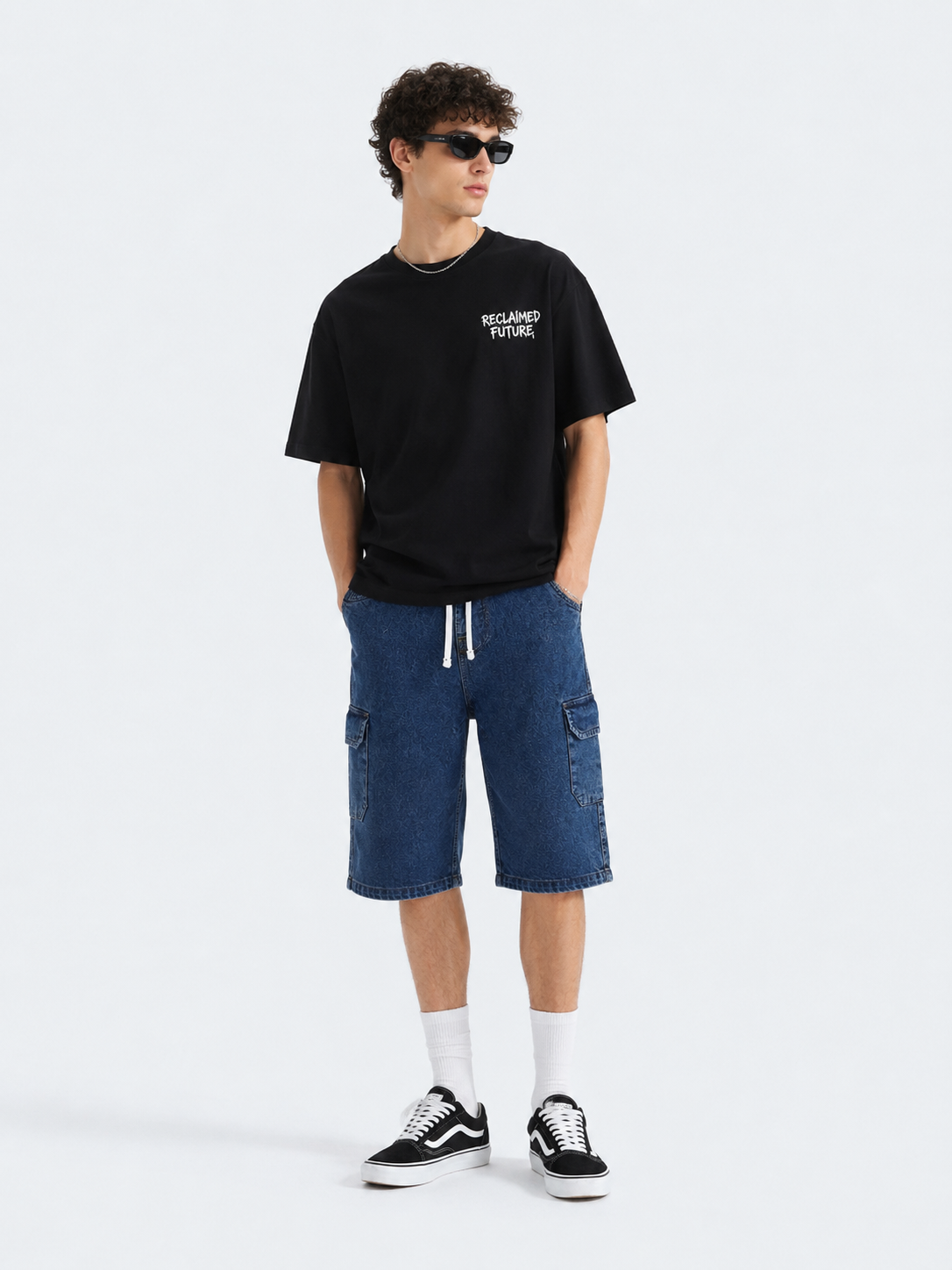 Men’s Denim Shorts – Navy Blue Casual Fit