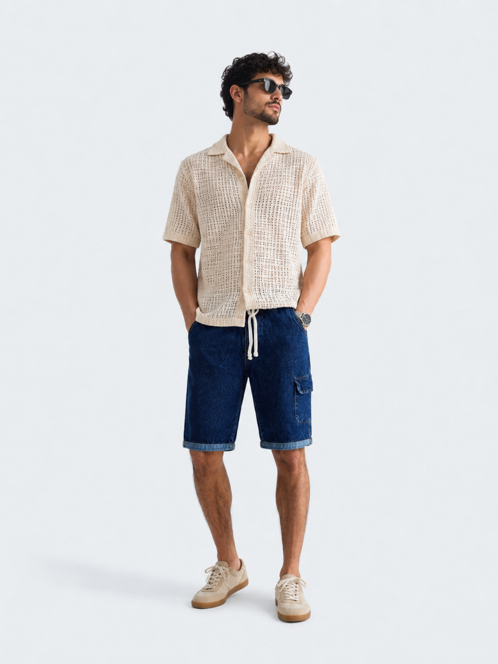 Men’s Denim Shorts Medium – Dark Blue Casual Fit