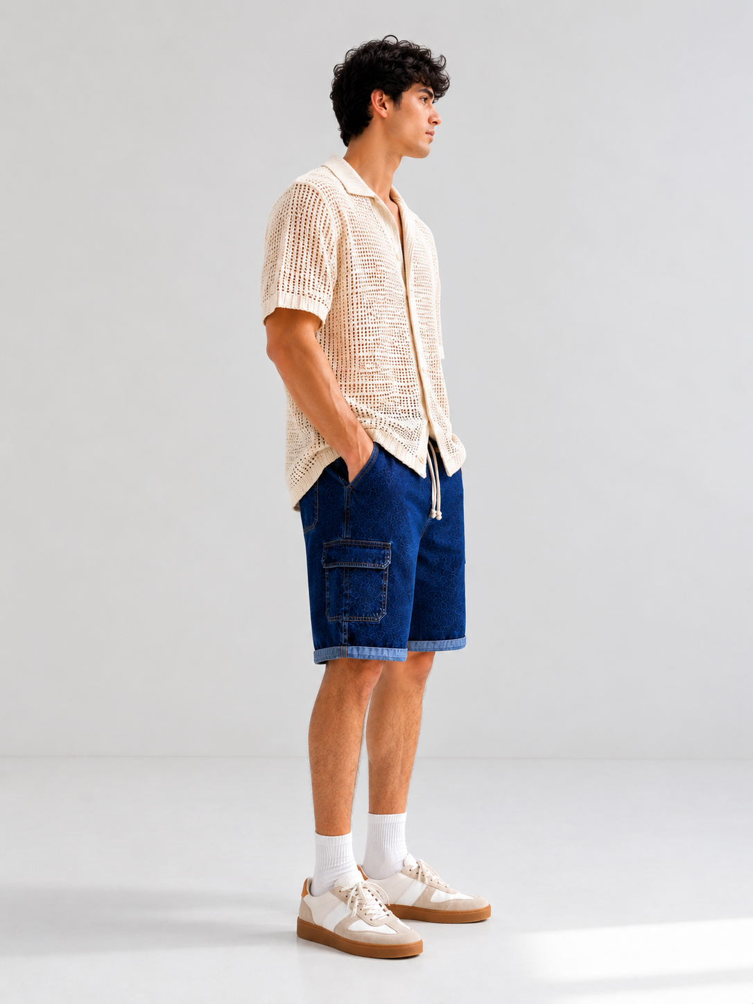 Men’s Denim Shorts Medium – Dark Blue Casual Fit