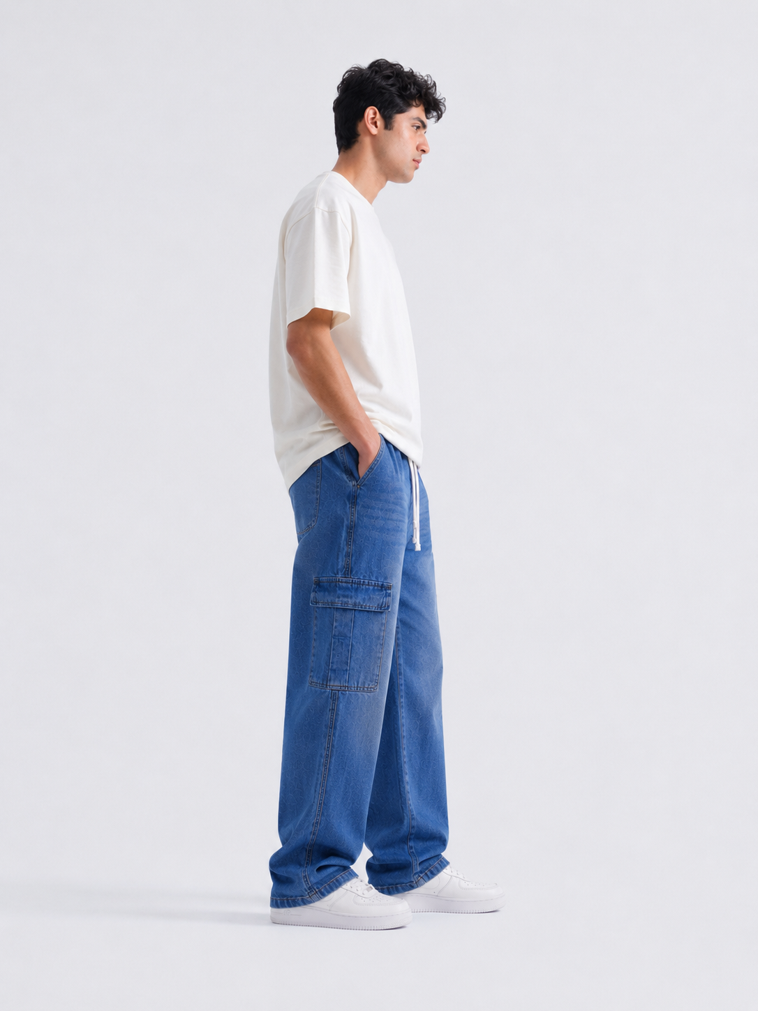 Men’s Baggy Jeans Light Blue – Relaxed Street wear Denim
