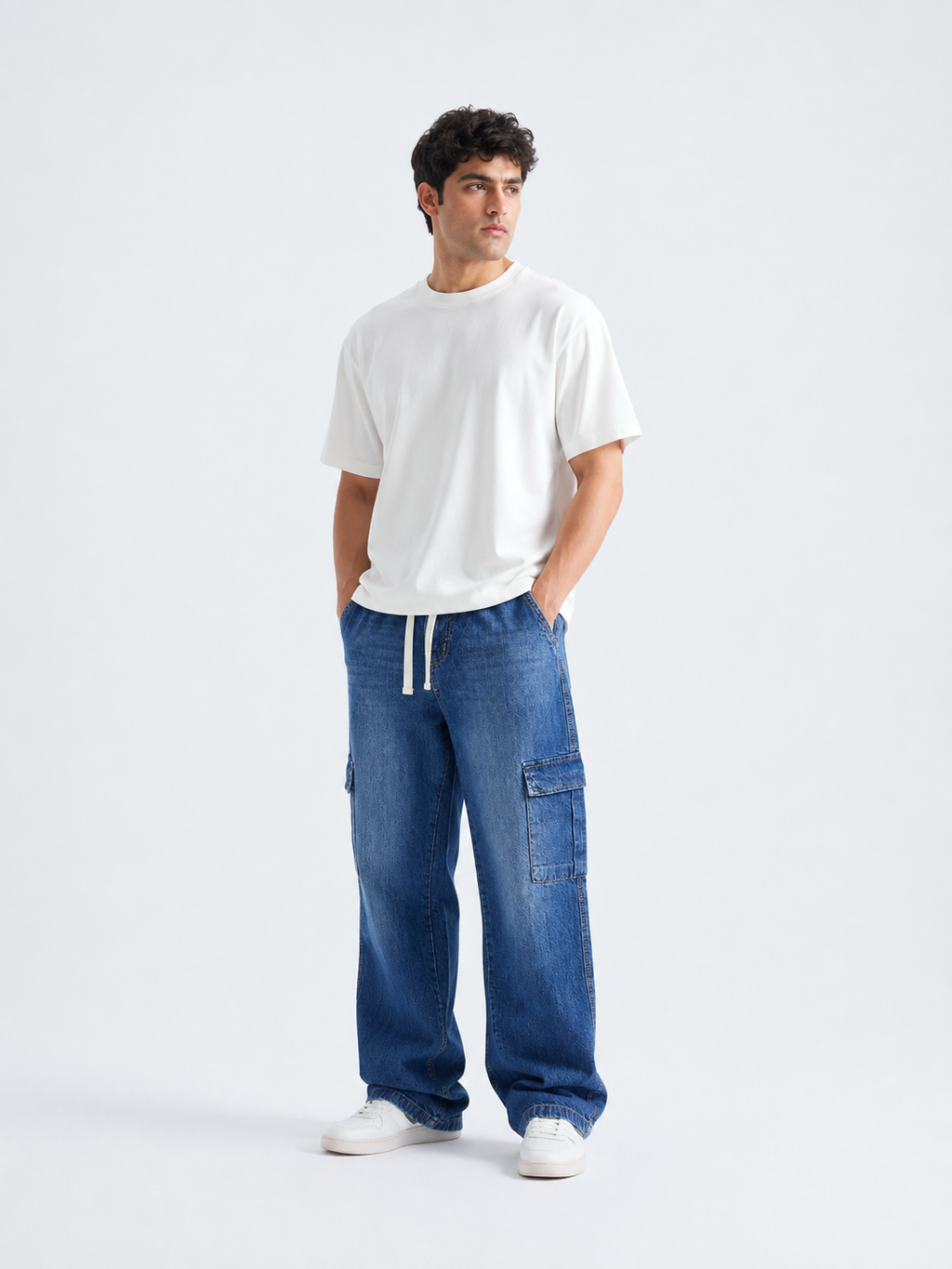 Men’s Baggy Jeans – Medium Blue Relaxed Fit Denim