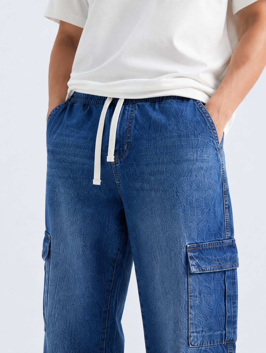 Men’s Baggy Jeans – Medium Blue Relaxed Fit Denim