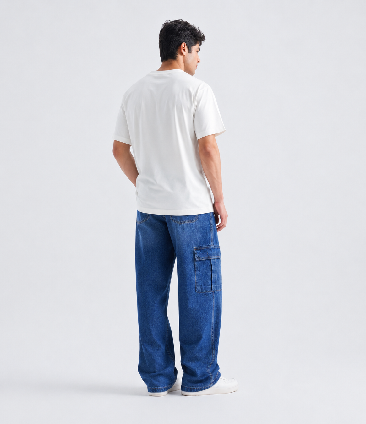 Men’s Baggy Jeans – Medium Blue Relaxed Fit Denim