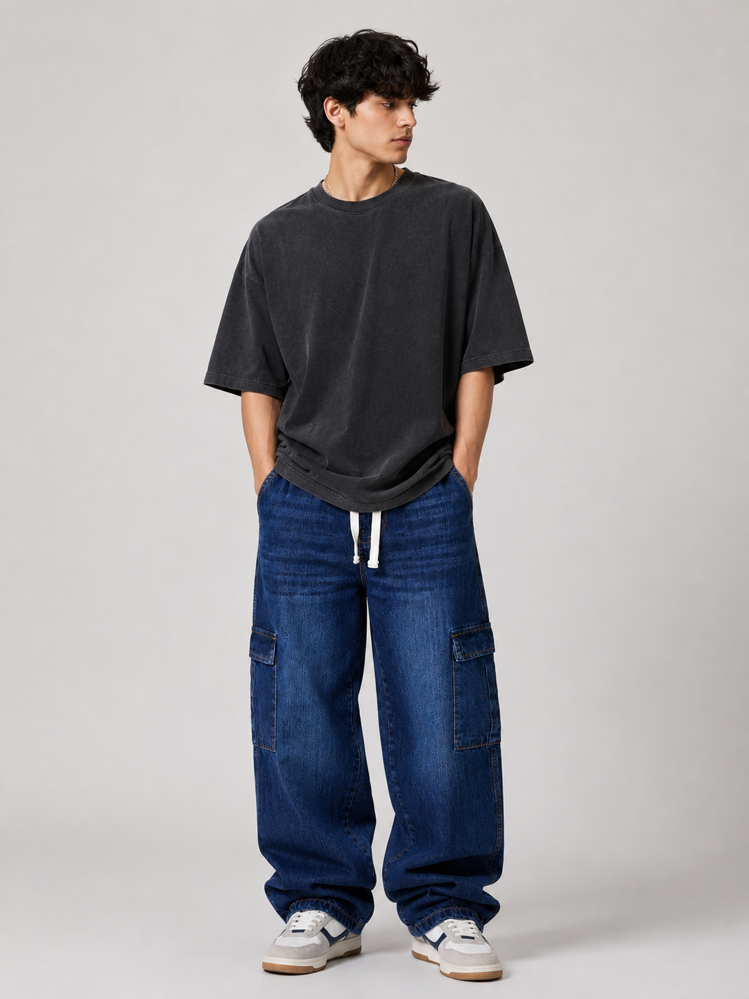 Men’s Baggy Jeans  Dark Blue Oversized Denim