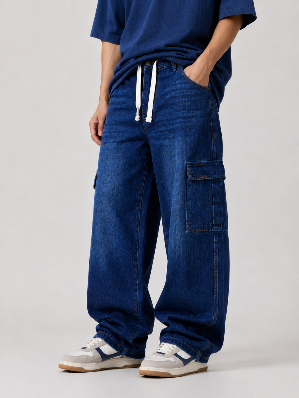Men’s Baggy Jeans  Dark Blue Oversized Denim