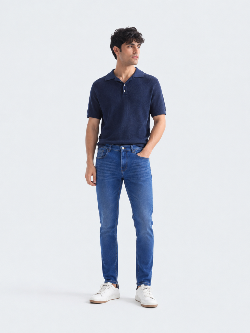 Men’s Slim Fit Jeans – Ice Blue Stretch Denim