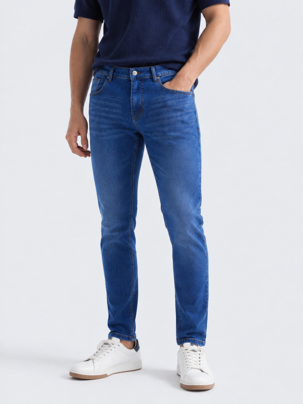 Men’s Slim Fit Jeans – Ice Blue Stretch Denim