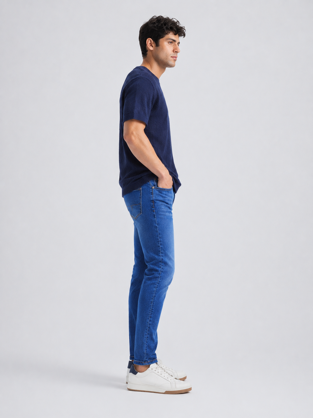 Men’s Slim Fit Jeans – Ice Blue Stretch Denim