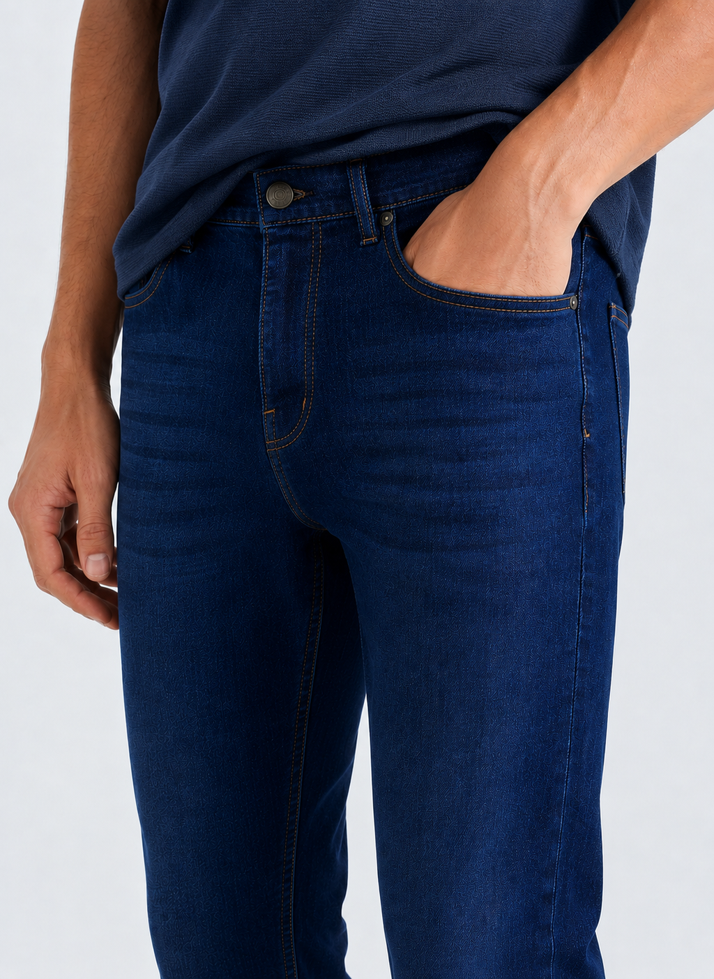 Men’s Slim Fit Jeans – Dark Blue Stretch Denim