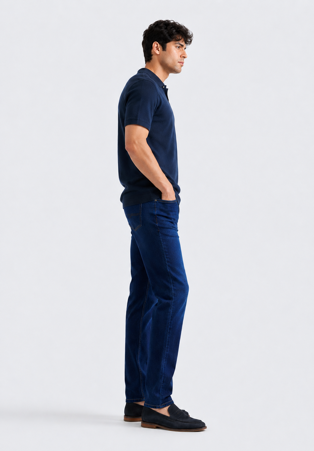 Men’s Slim Fit Jeans – Dark Blue Stretch Denim