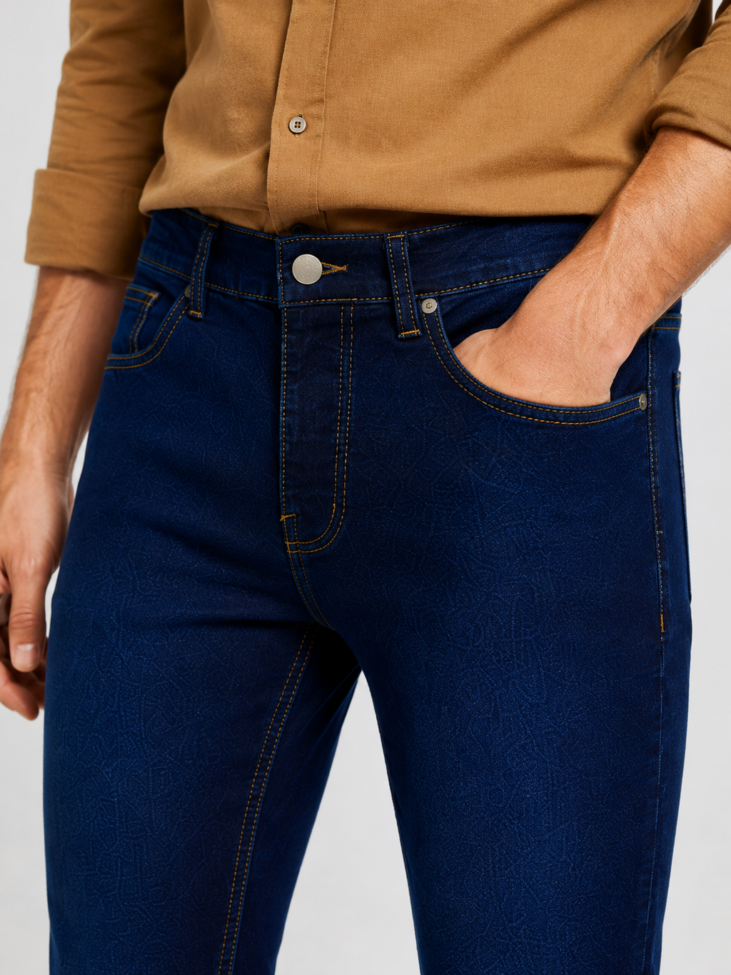 Men’s Ankle Fit Jeans – Dark Blue Denim