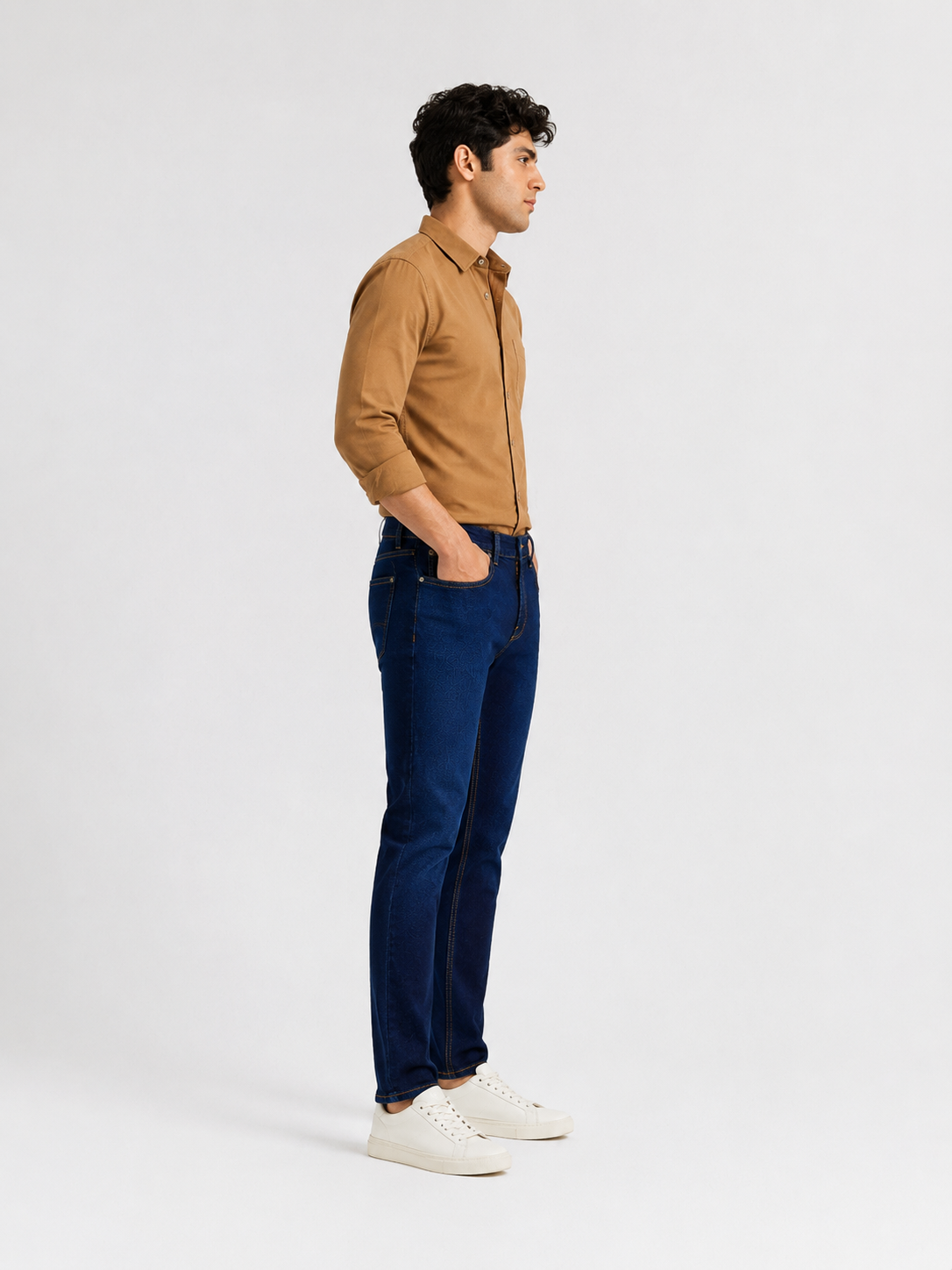 Men’s Ankle Fit Jeans – Dark Blue Denim