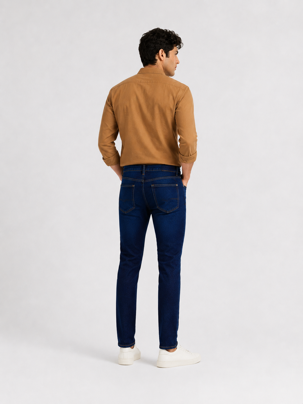 Men’s Ankle Fit Jeans – Dark Blue Denim