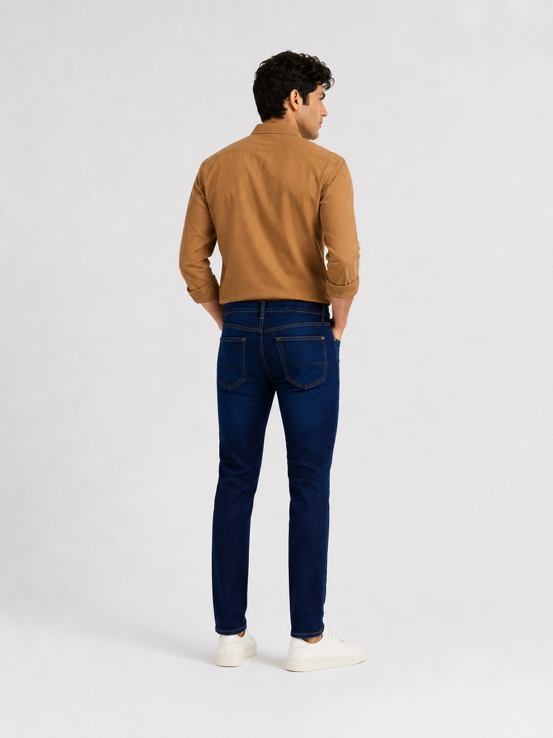 Men’s Ankle Fit Jeans – Dark Blue Denim