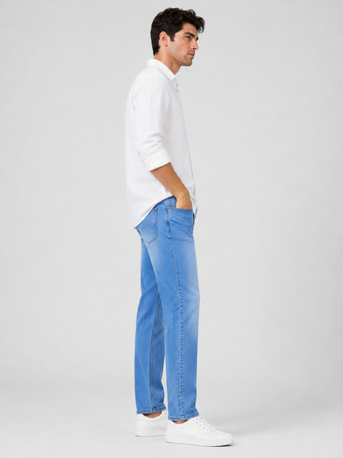 Men’s Ankle Fit Jeans – Mid Blue Denim