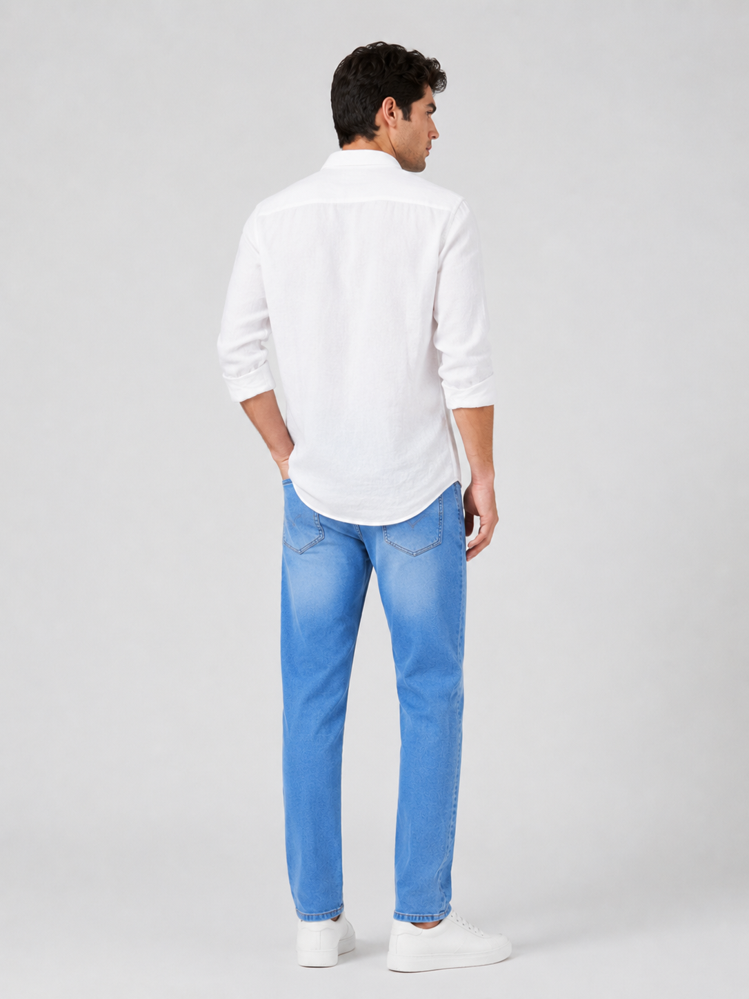 Men’s Ankle Fit Jeans – Mid Blue Denim