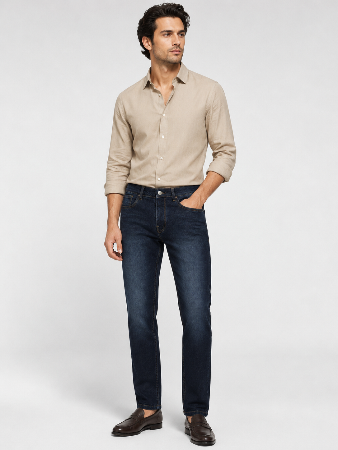 Men’s Ankle Fit Jeans – Charcoal Grey Denim