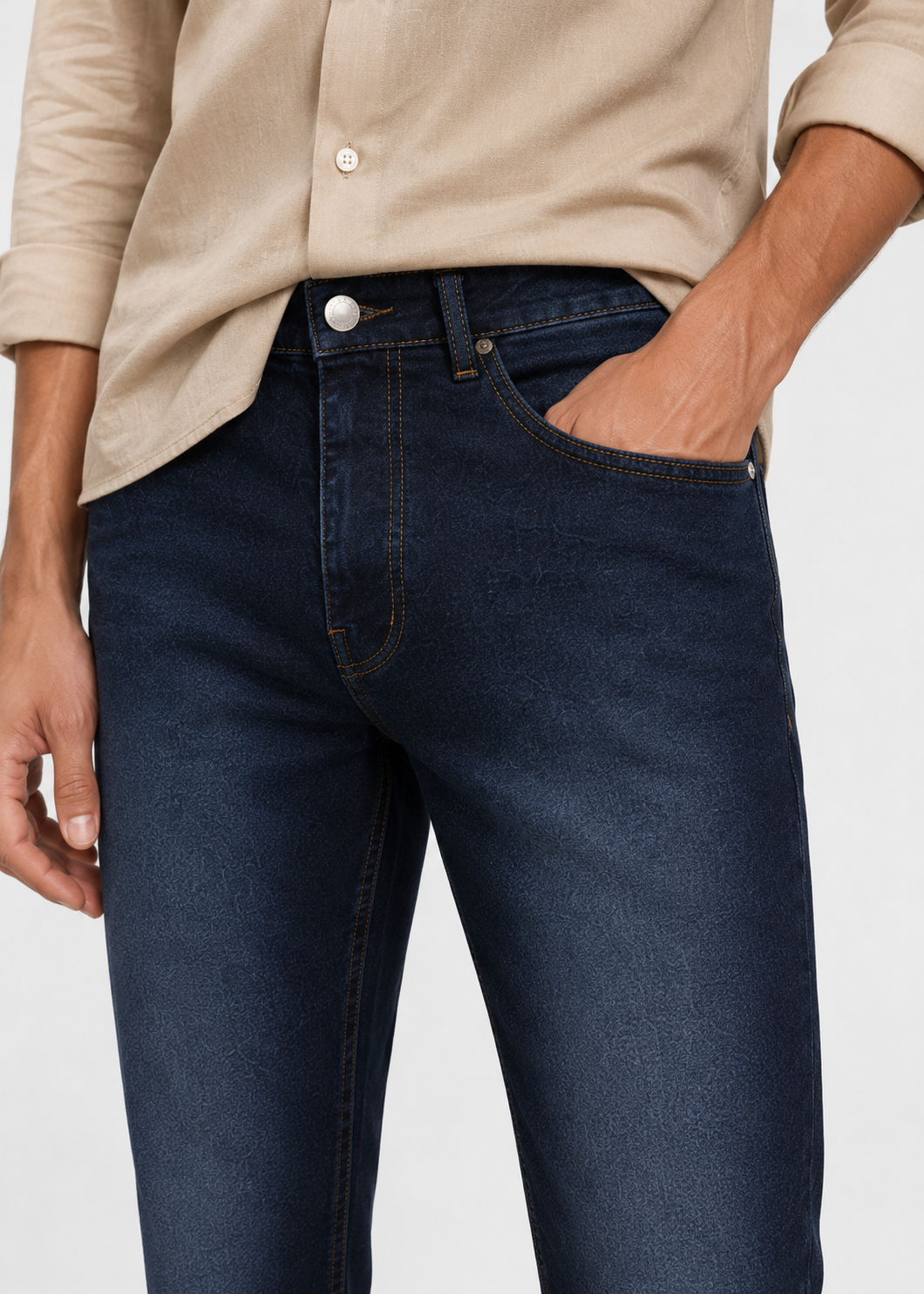 Men’s Ankle Fit Jeans – Charcoal Grey Denim