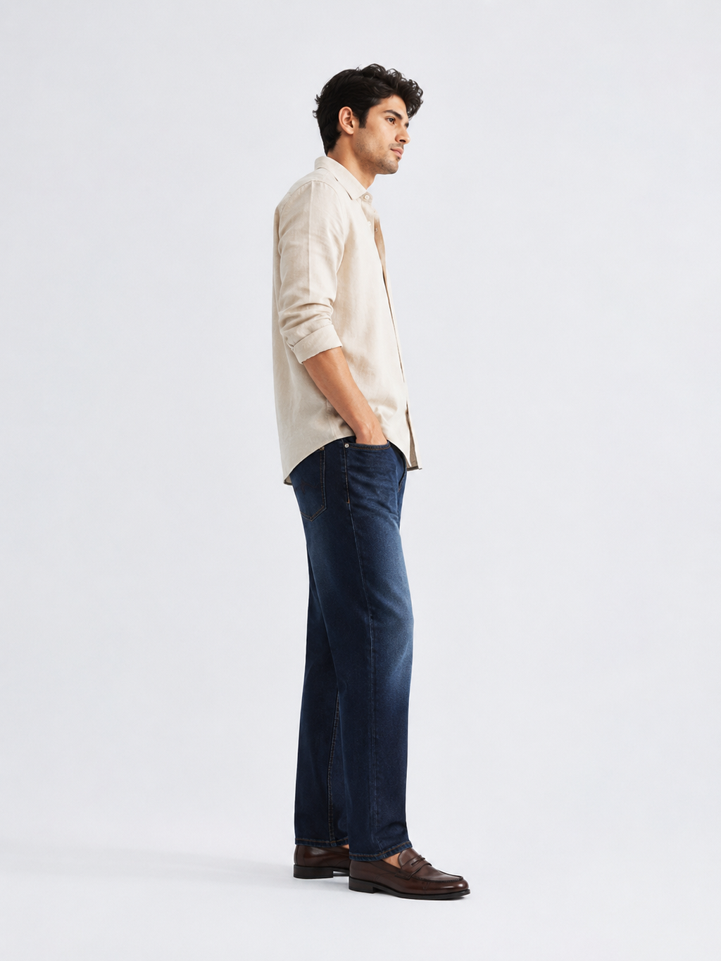Men’s Ankle Fit Jeans – Charcoal Grey Denim