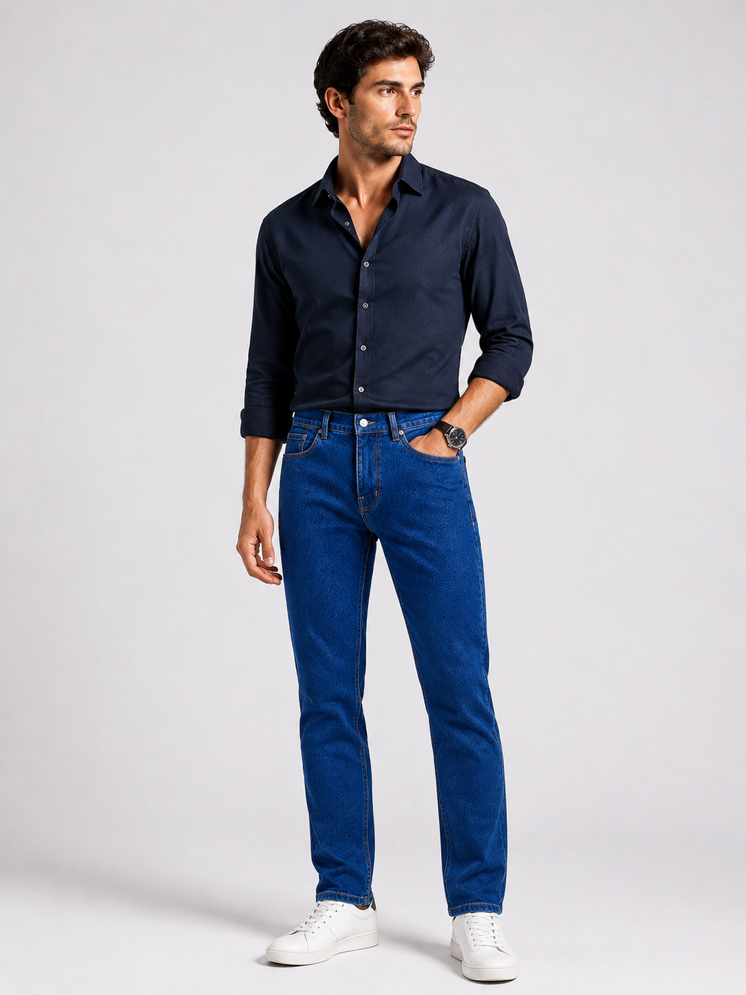 Men’s Ankle Fit Jeans – Light Blue Denim