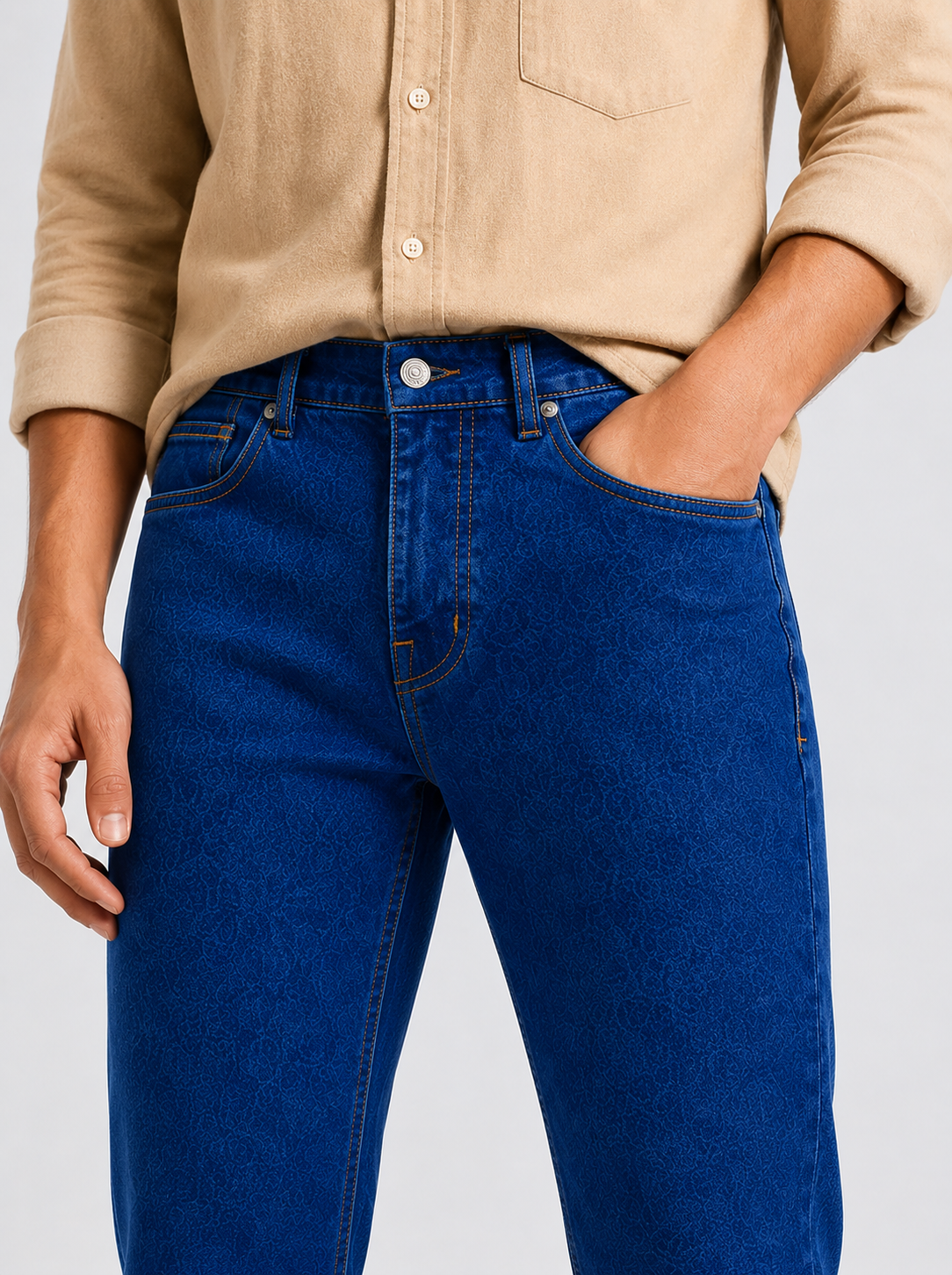 Men’s Ankle Fit Jeans – Light Blue Denim