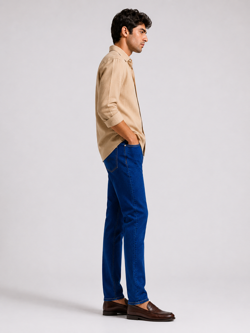 Men’s Ankle Fit Jeans – Light Blue Denim
